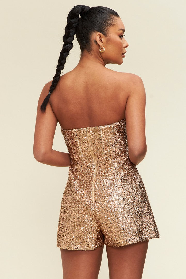 BUSTIER SEQUIN ROMPER