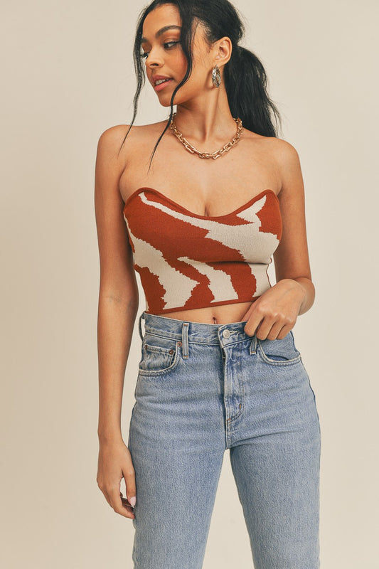 Color block Tube Top