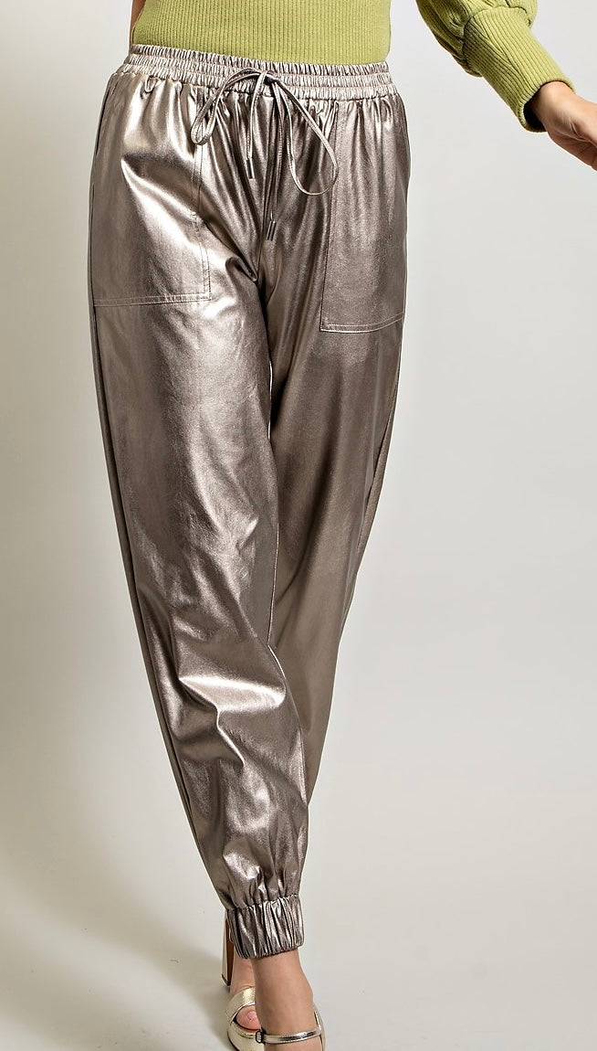 Metallic Jogger Pants