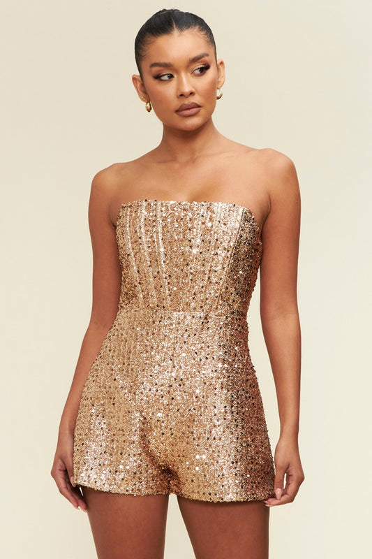 BUSTIER SEQUIN ROMPER