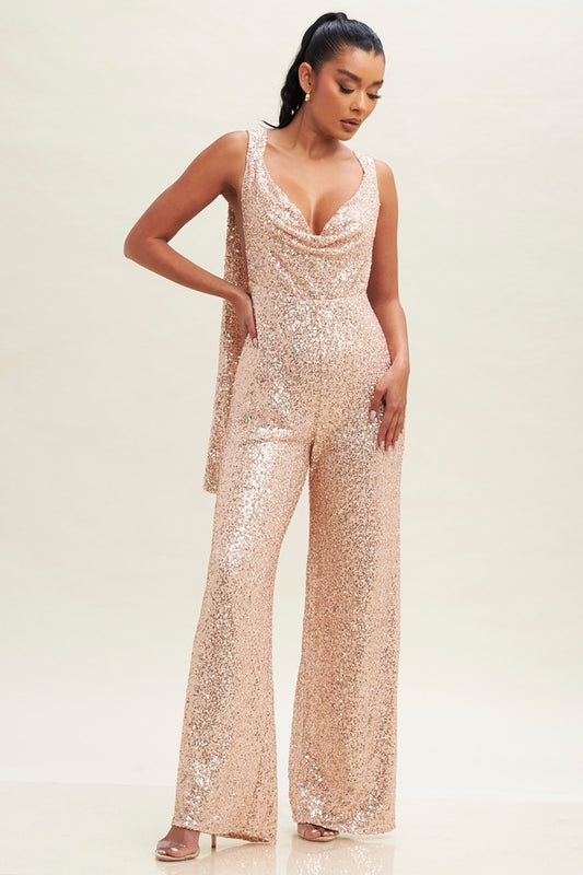 SEQUIN TAIL JUMPSUIT