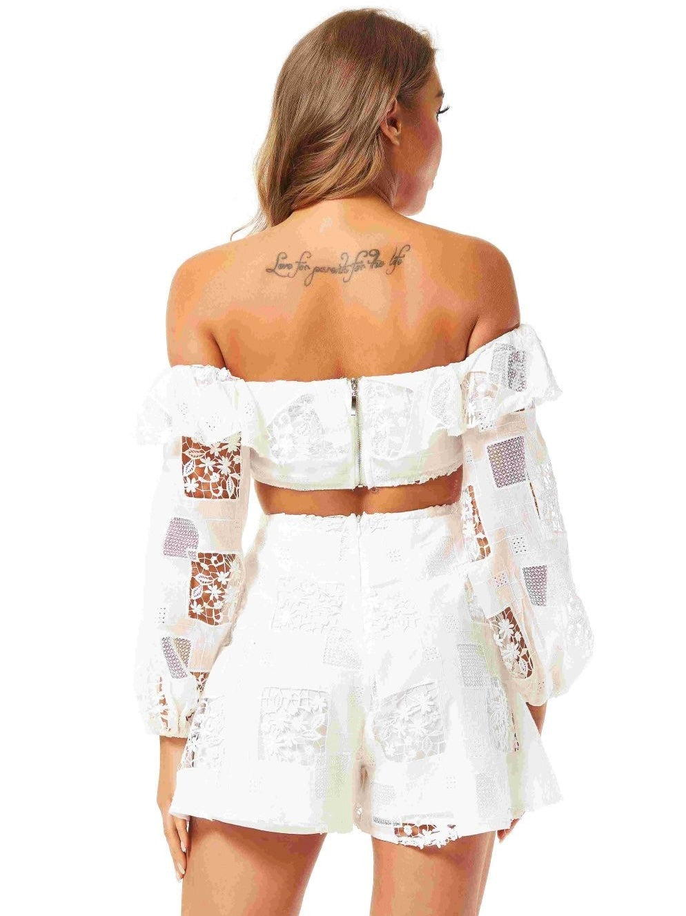 Lace Off Shoulder Romper