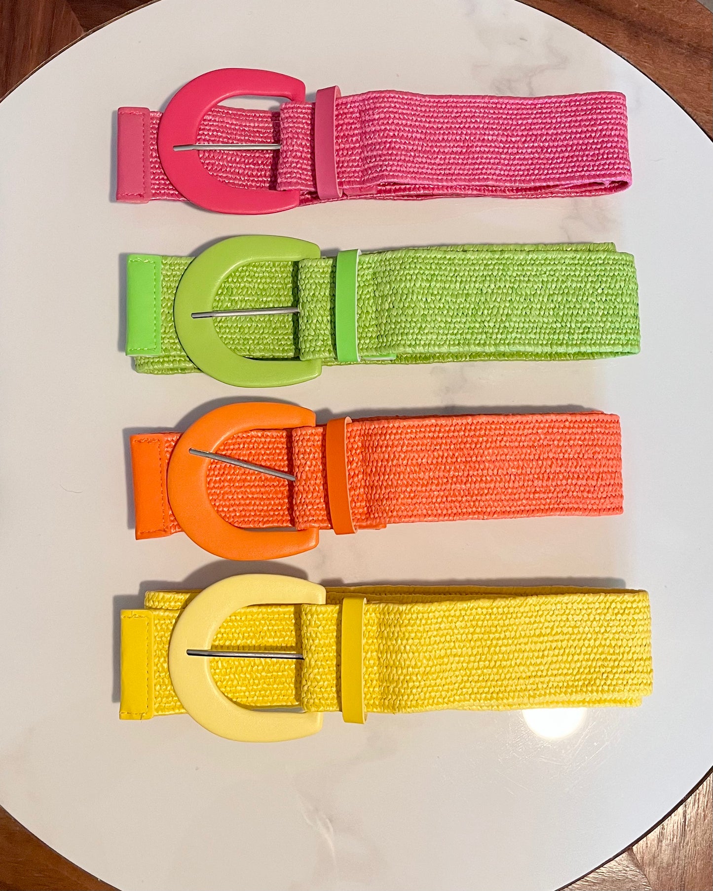 Neon Straw Belt