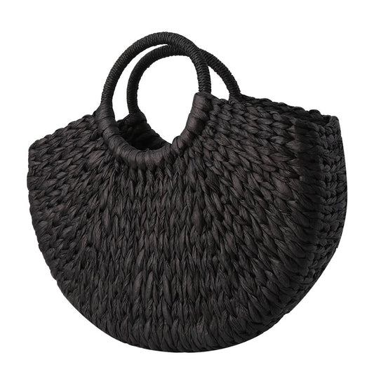 Raffia Black Handbag