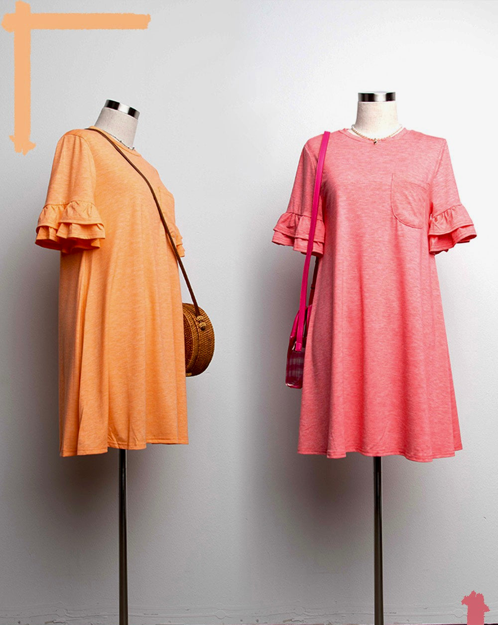 Ruffle Sleeve T-Shirt Dress