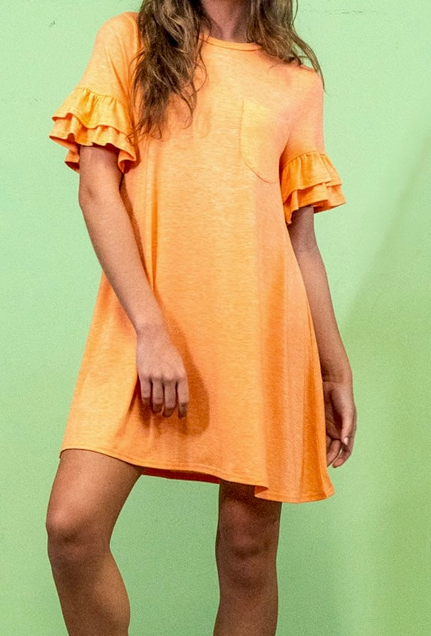 Ruffle Sleeve T-Shirt Dress