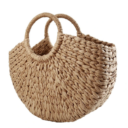 Raffia Khaki Handbag