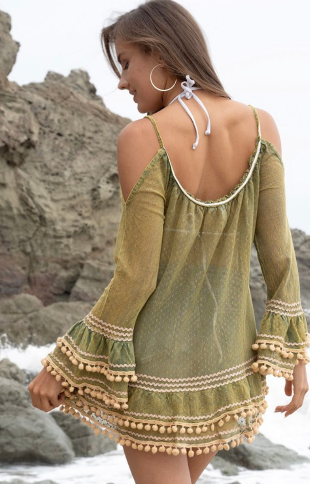 Sheer Tassel Cover-up