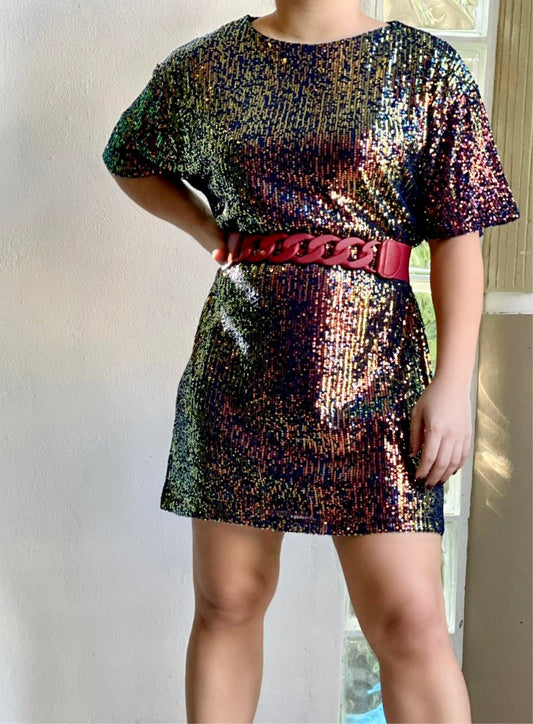 Sequin Shirt Dress