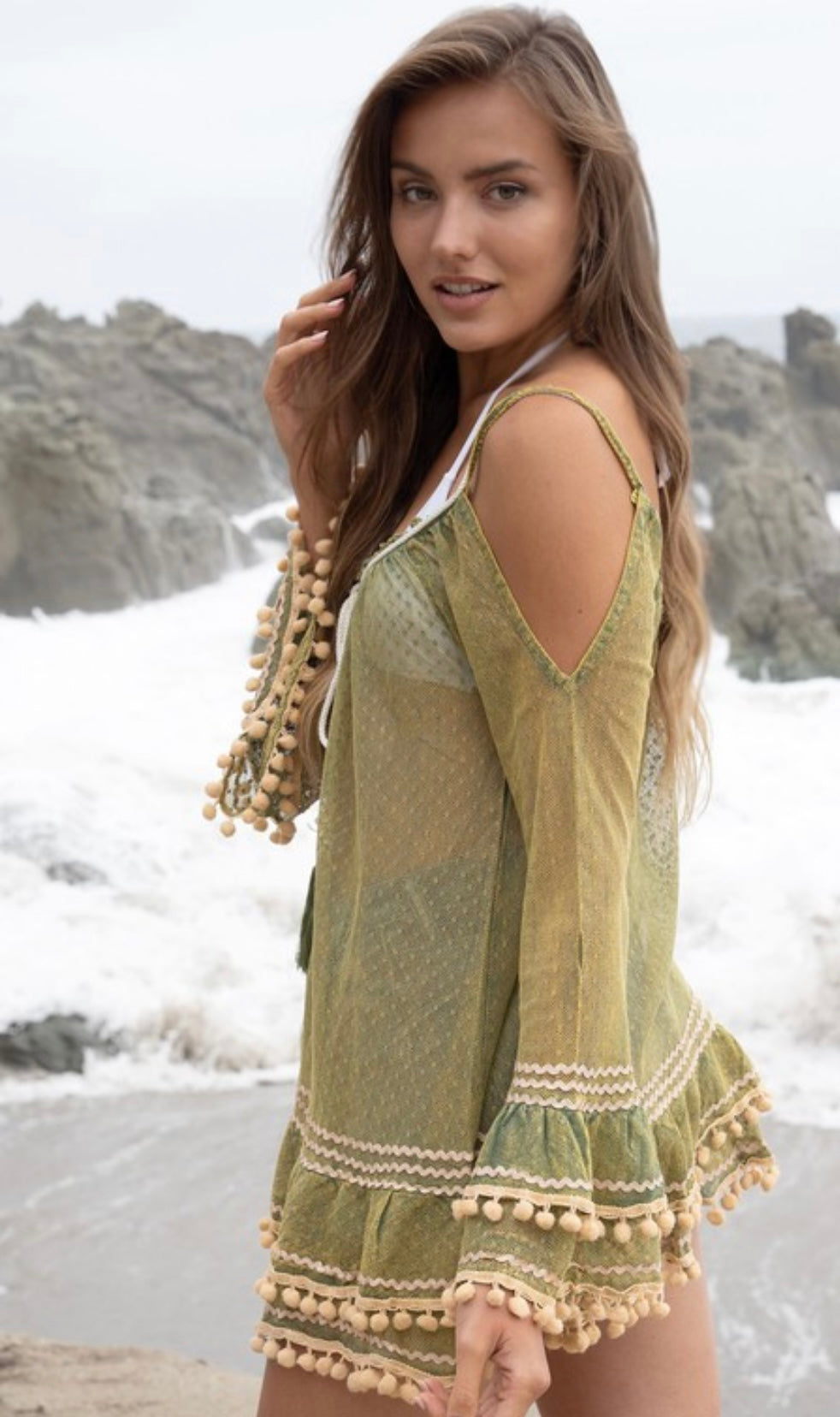 Sheer Tassel Cover-up