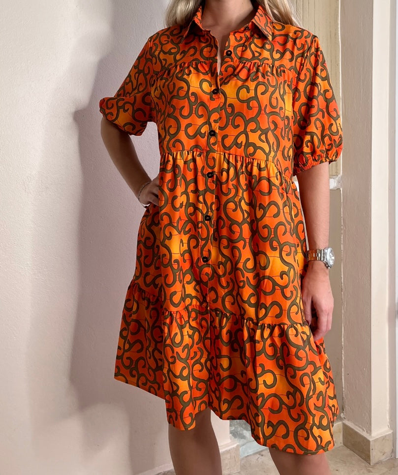 Print Puff Sleeve Dress