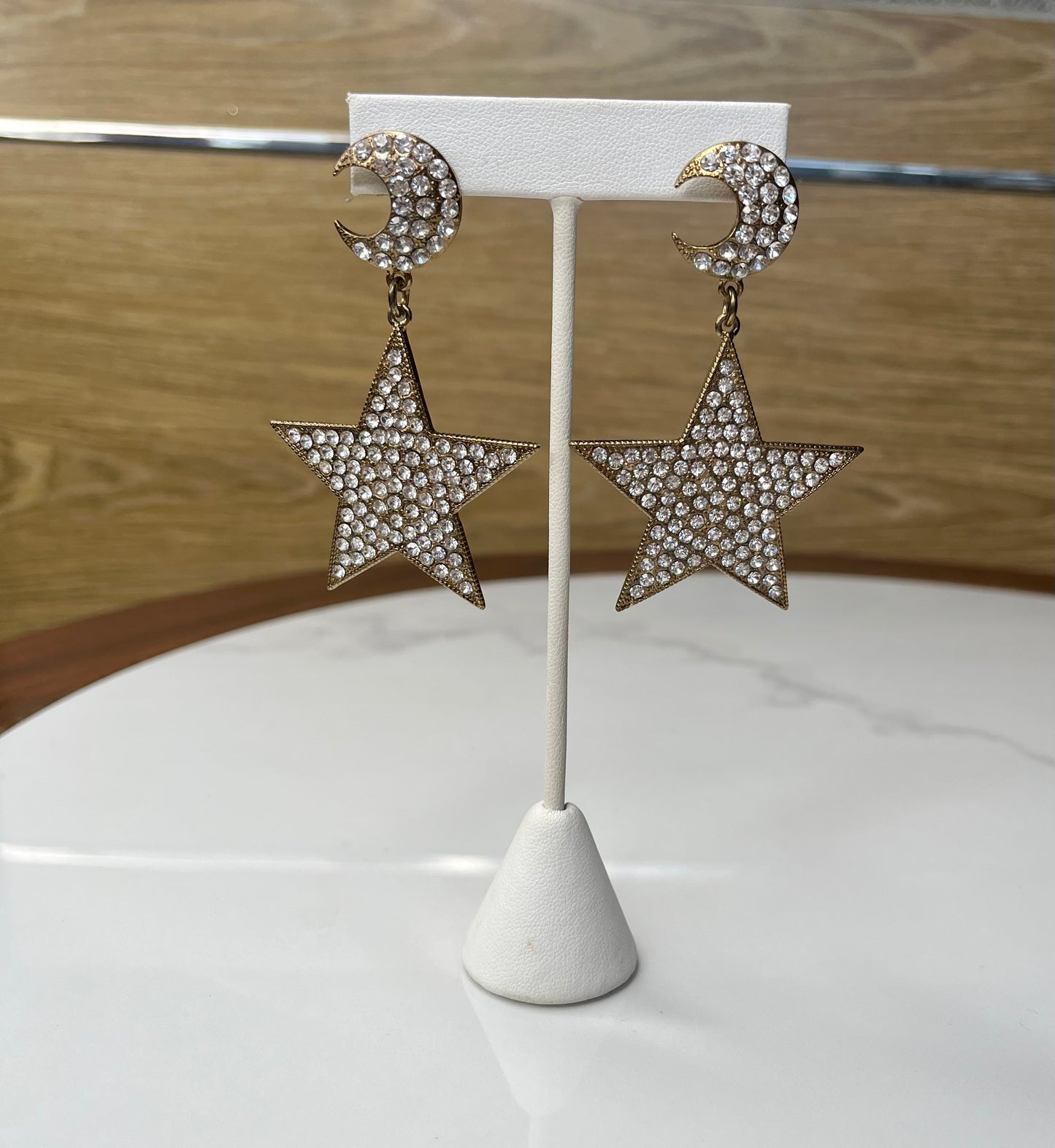 Moon Star Rhinestone Earrings