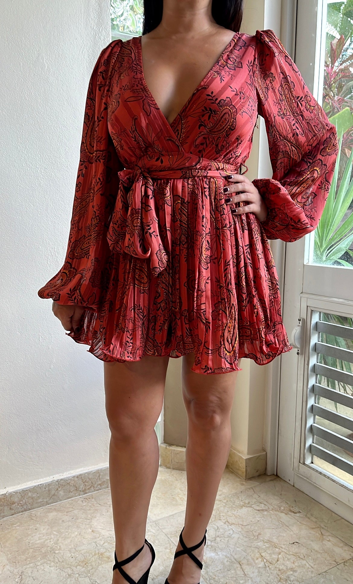 Satin Print Mini Romper