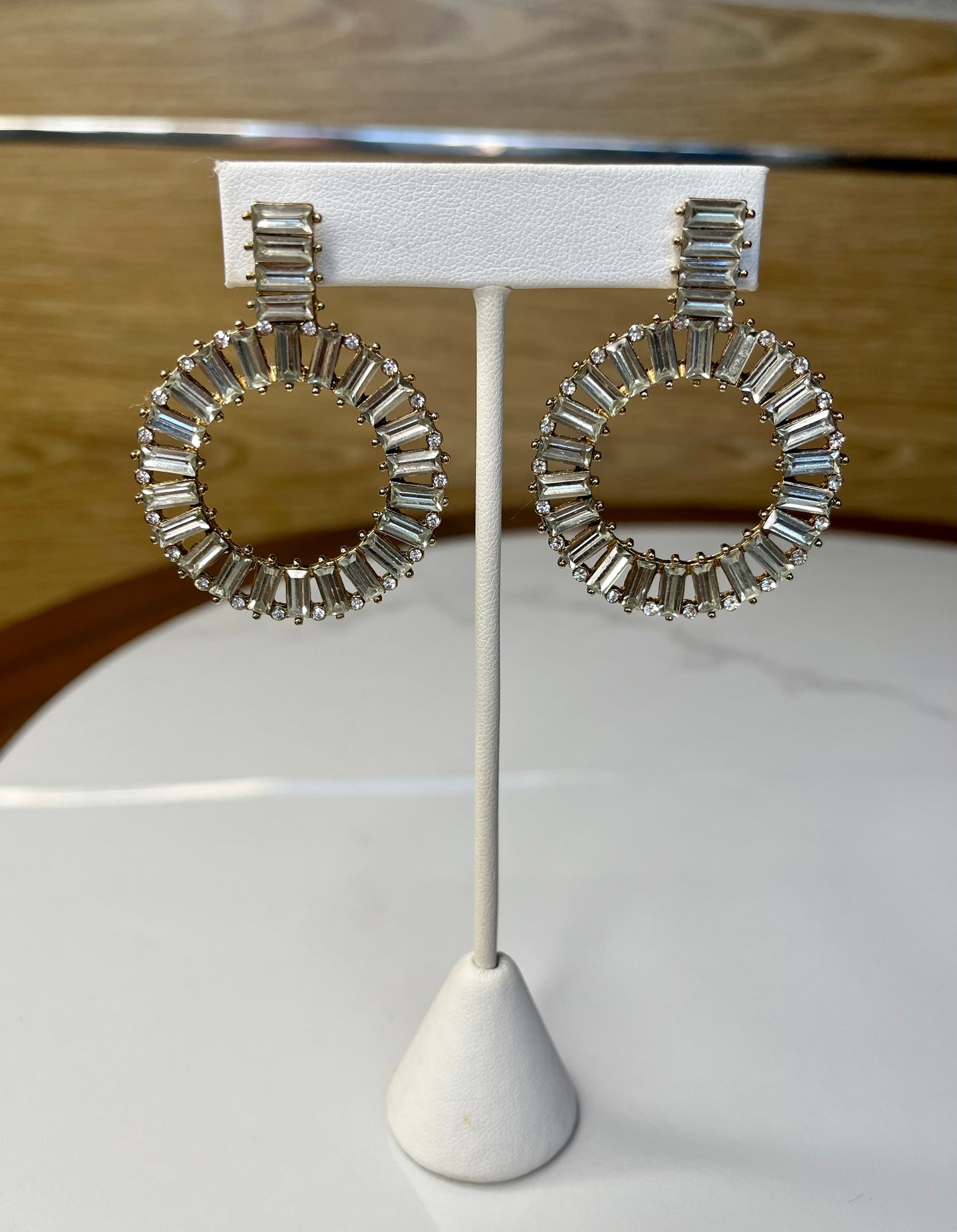 Rhinestones Hoop Earrings