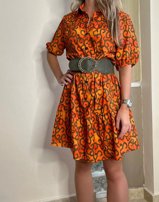 Print Puff Sleeve Dress